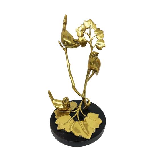 Decorative Crafts Vintage Brass Birds on a Branch - Picture 1 of 8